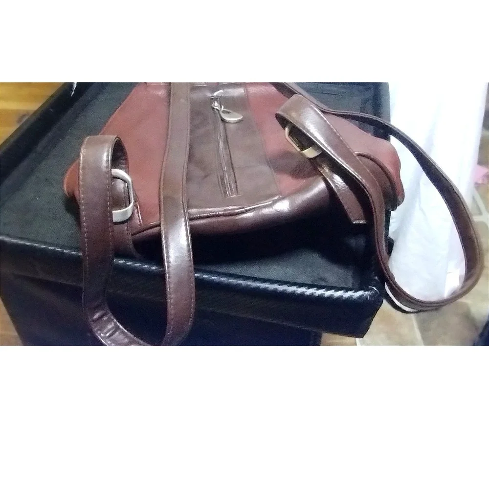 Carriage House Brown Pebbled Leather Backpack Purse Tassel SilverHardware